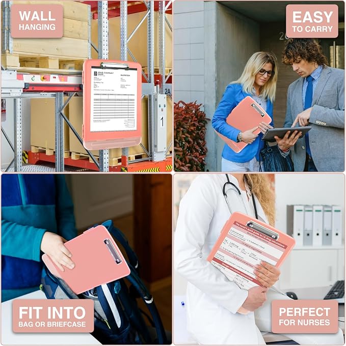 Sooez Clipboard with Storage, Clip Board 8.5 x 11 with Pen Holder, Plastic - Image 7
