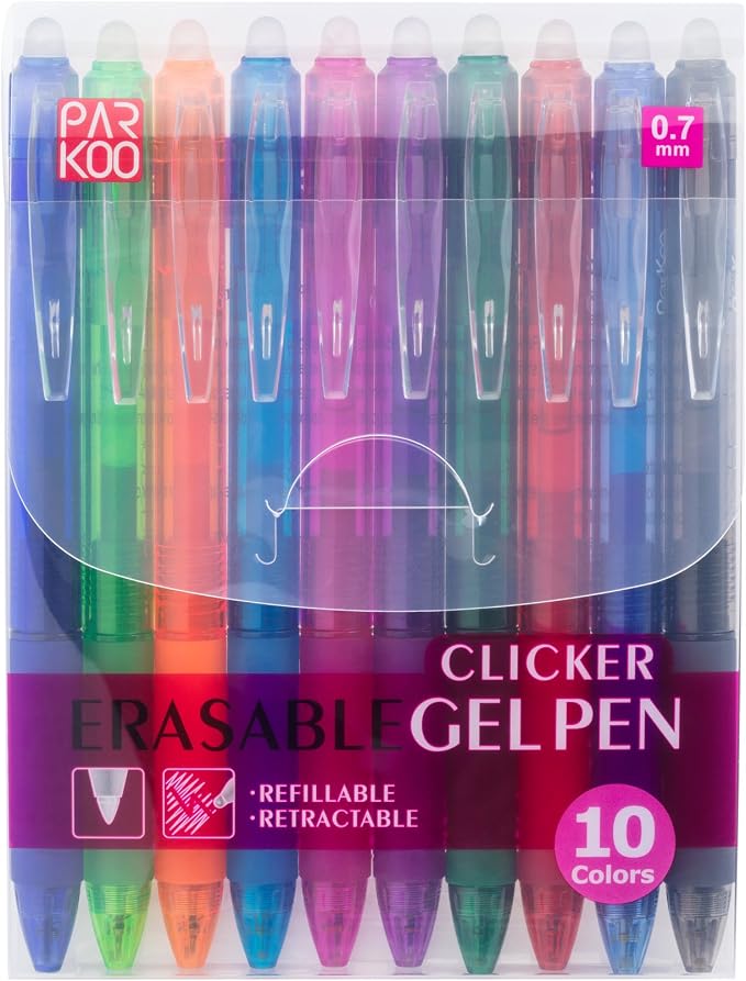 ParKoo Retractable Erasable Gel Pens Clicker, Fine Point 0.7mm - Image 9