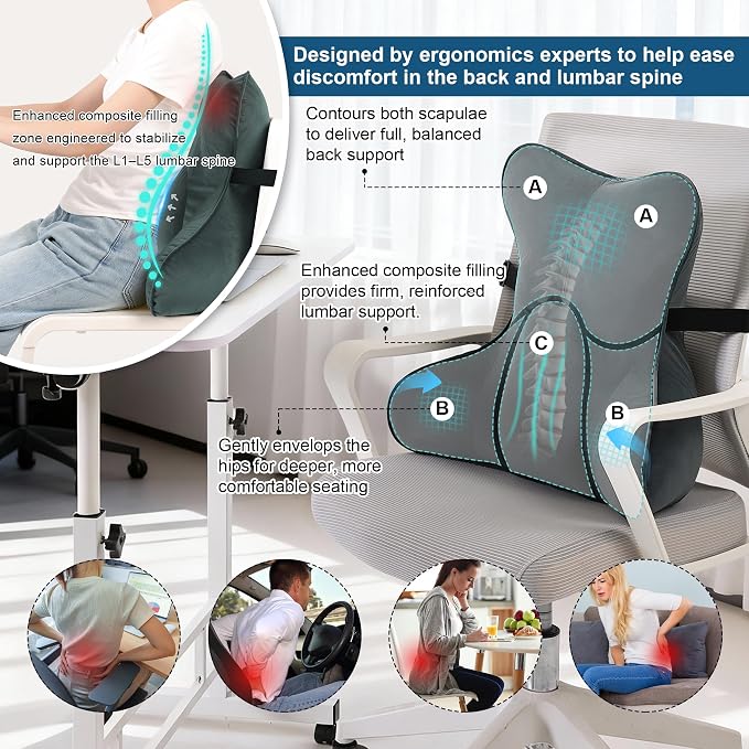Lumbar Support Pillow for Lower Back Pain Relief – Multi-Functional Ergonomic - Image 4