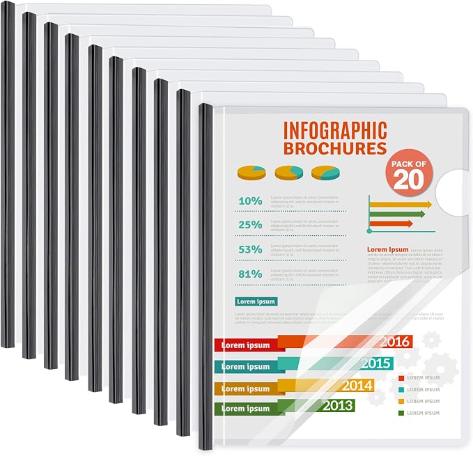 20 Pack Report Covers with Sliding Bar by Unknown