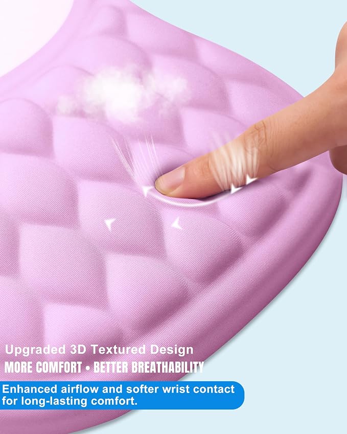 Ergonomic Mouse Pad with Wrist Rest, Slope Design Memory Foam Support, Smooth - Image 4