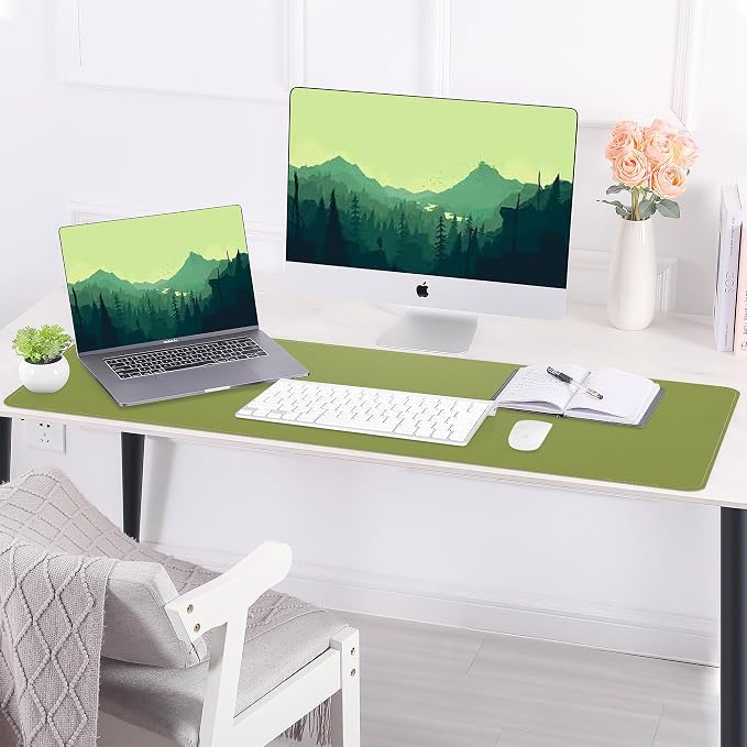 AFIING Cork Desk Mat 47" x 23.6", Dual-Sided Natural Cork & PU Leather Desk Pad - Image 5