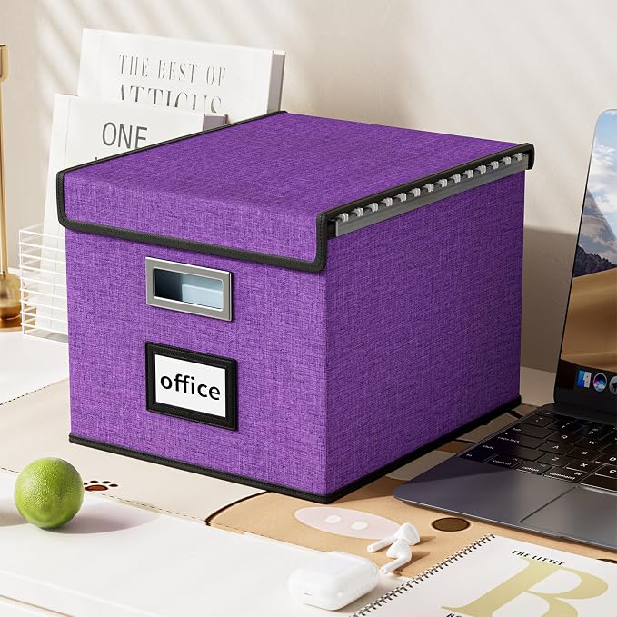 File Organizer Box with Lid, Collapsible File Folder Organizer - Image 5