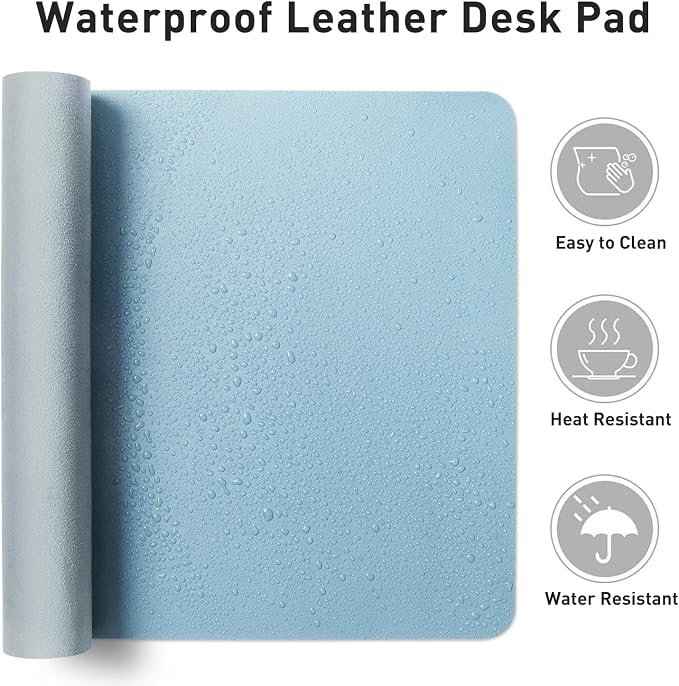 Aothia Faux Leather Desk Mat for Keyboard & Mouse | Creates One Clean Surface - Image 7