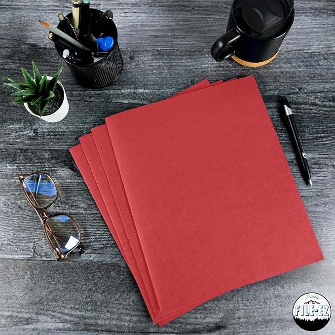 FILE-EZ Two-Pocket Folders, Textured Paper, Letter Size - Image 7
