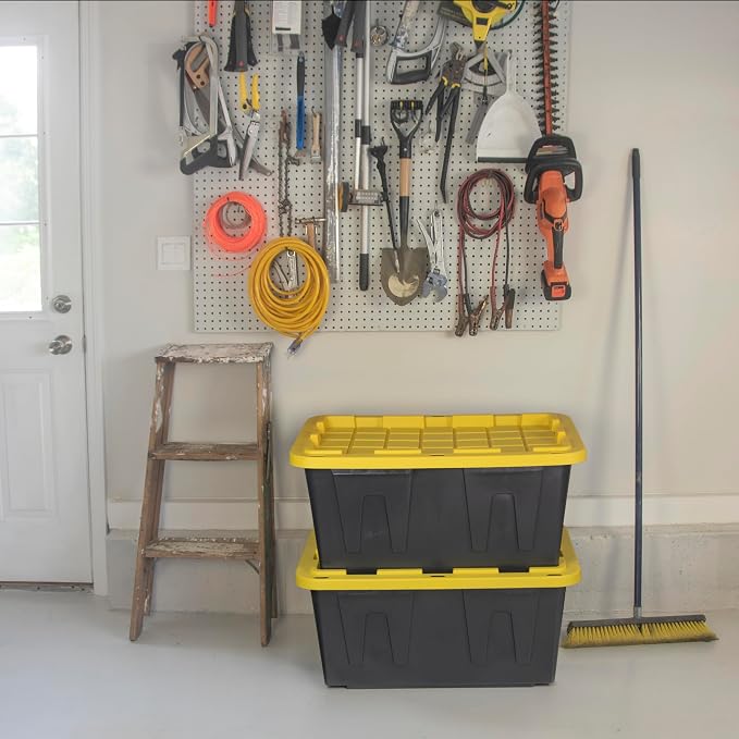 CX BLACK & YELLOW 27-Gallon Heavy Duty Stackable Storage Bins - Image 4