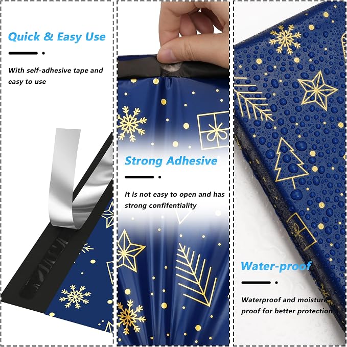 Christmas Poly Mailer 10x13 Inch 100 Pcs, Waterproof and Tear-Resistant - Image 3