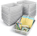 Zhehao 14 x 10 x 3 Inch 16 Pack Paper Organizer Basket Small Plastic Storage by Zhehao