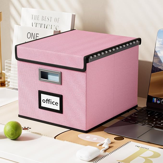File Organizer Box with Lid, Collapsible File Folder Organizer - Image 5
