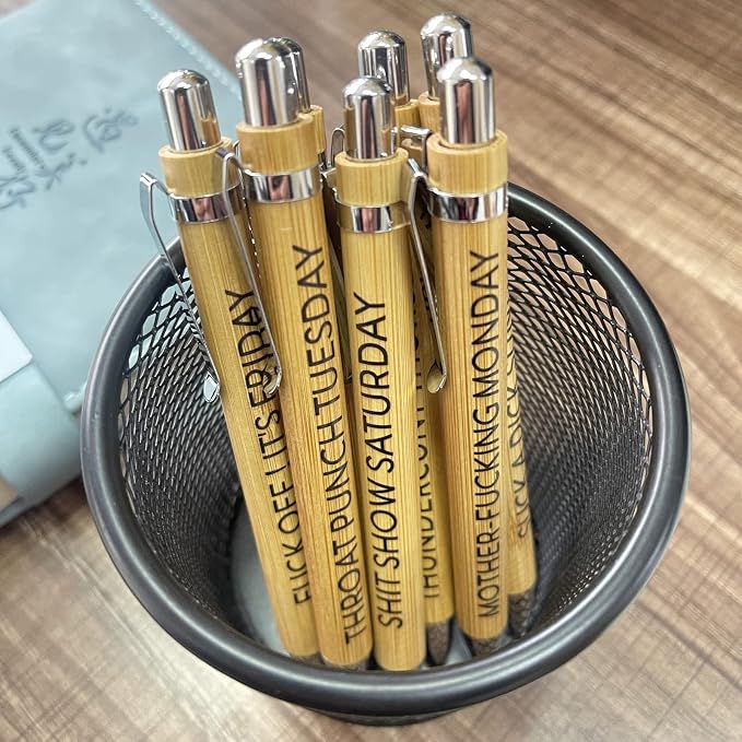 Cityhermit 14-Piece Funny Bamboo Pen Set - Image 3