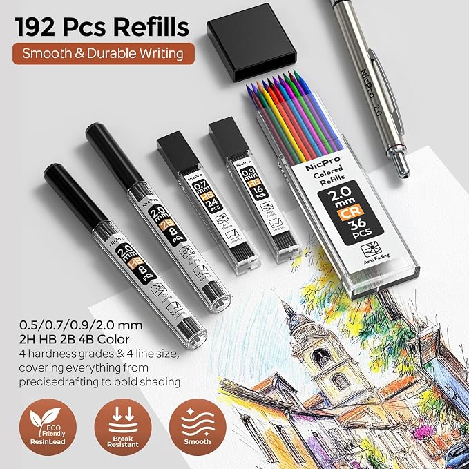 Nicpro 6PCS Art Mechanical Pencil Set - Image 3