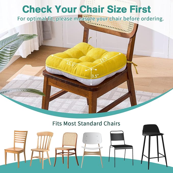 BETU Chair Cushions for Dining Chairs Set of 4, 3.5" Thick Kitchen Table Chair - Image 4