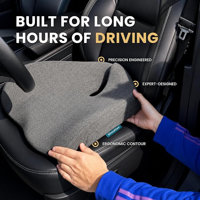 SitCushion Car Seat Cushion for Long Driving – X Large Memory Foam Seat Cushion - Image 5