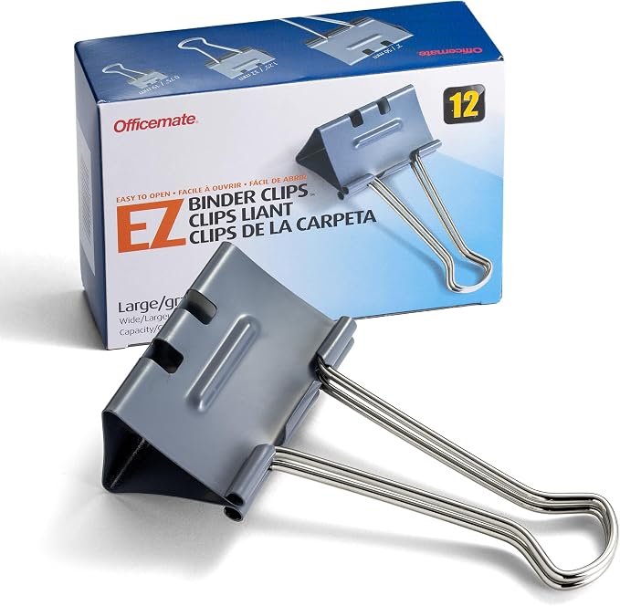 Officemate EZ Binder Clips, Large Size by Officemate