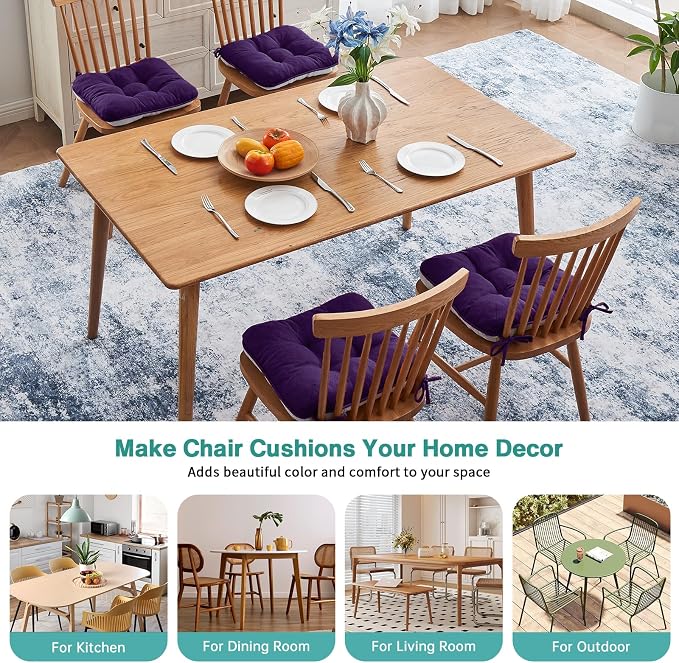 BETU Chair Cushions for Dining Chairs Set of 4, 3.5" Thick Kitchen Table Chair - Image 5