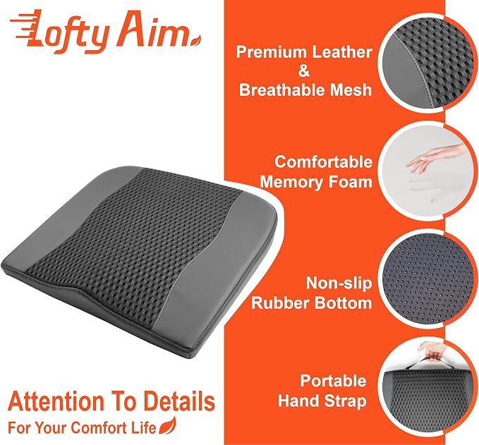Lofty Aim Car Seat Cushion, Comfort Memory Foam Car Cushions - Image 5