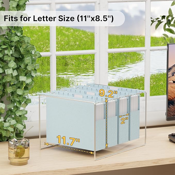 XINGIA Plastic Hanging File Folders Letter Size, 12 Pack Reinforced Hanging - Image 2