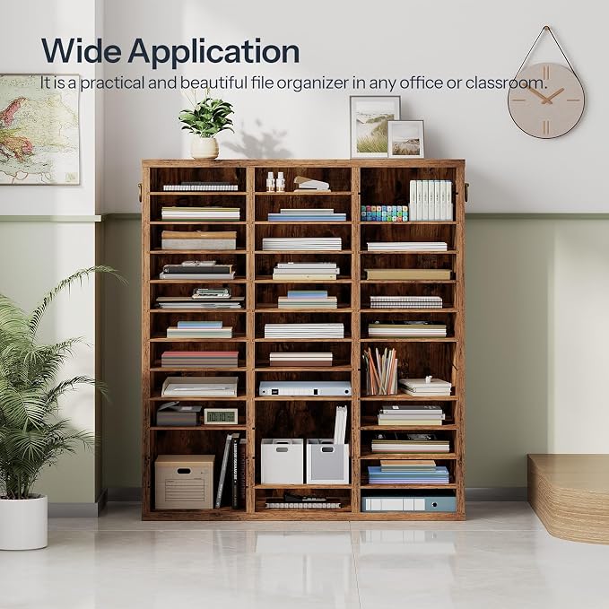 HOOBRO Literature Organizer, 36Compartments Wooden Mail Organizer, Countertop - Image 2
