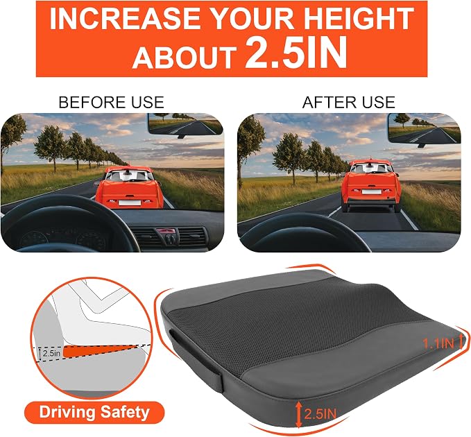 Lofty Aim Car Seat Cushion, Comfort Memory Foam Car Cushions - Image 3