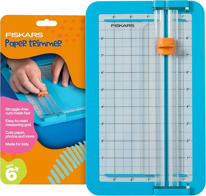 Fiskars Kids Junior Paper Trimmer – Turquoise Safe and Easy Paper Cutter by Unknown