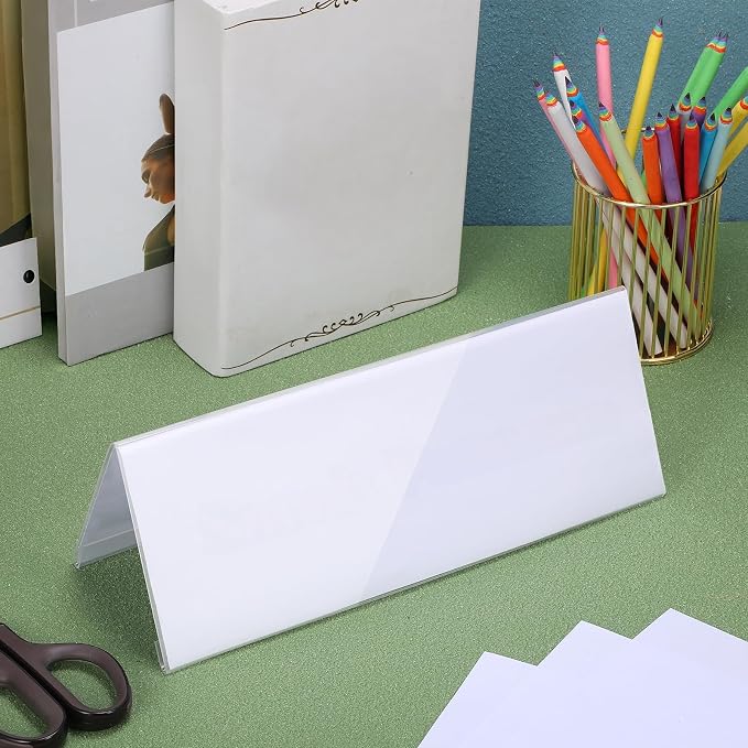 Vicenpal Acrylic Name Plate for Desk, PVC Names Tent Card Holder, Table Sign - Image 5