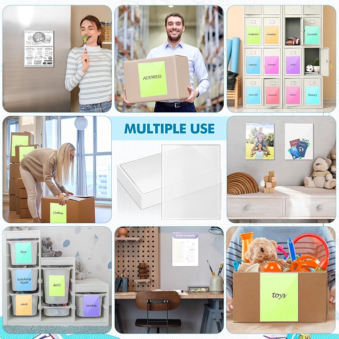 Outus 120 Pcs Self Adhesive Shop Ticket Holders Clear Plastic Sleeves Adhesive - Image 7