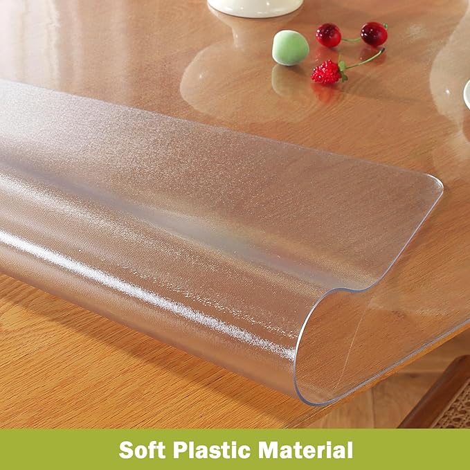 OstepDecor Frosted Clear Table Cover Protector 40 x 78 Inch, 1.5mm Thick - Image 2
