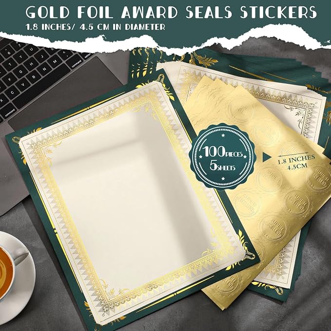 Fainne 100 Sets Certificate Paper Kit Single Sided Awards Holder - Image 3