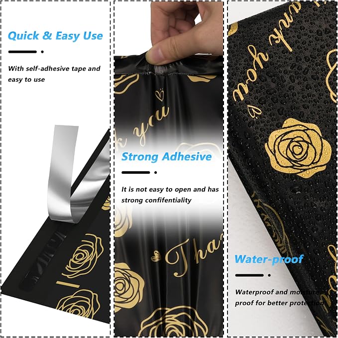Thank You Poly Mailer 10x13 Inch 25 Pcs, Waterproof and Tear-Resistant Shipping - Image 3
