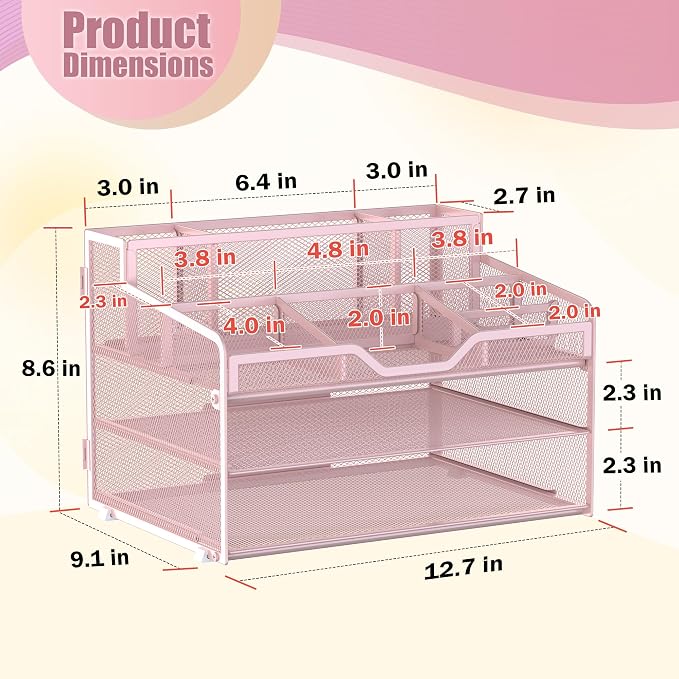 Docnest 3 Tier Mesh Desk Organizer - Image 3