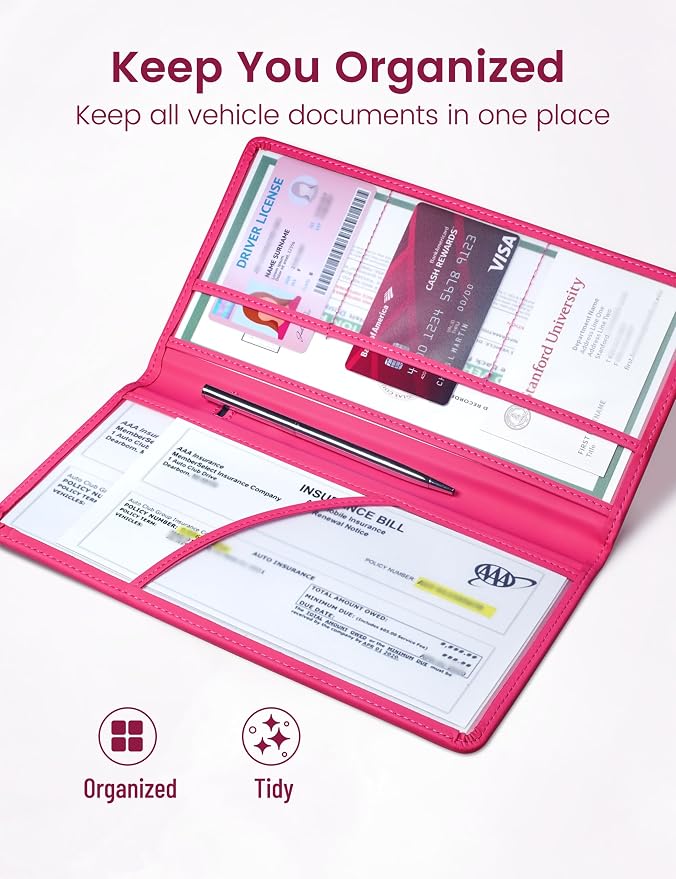 Yarnic Car Registration and Insurance Holder, Car Document Holder - Image 4