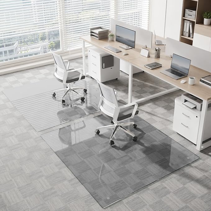 Tempered Glass Chair Mat, Hides Dirt/Fur, Noise-Free Gliding Shatterproof - Image 8
