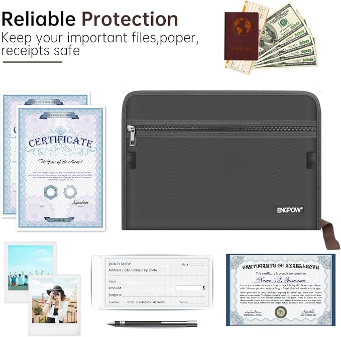 ENGPOW Accordion File Organizer, Fireproof 13 Pockets Expanding File Folder - Image 4