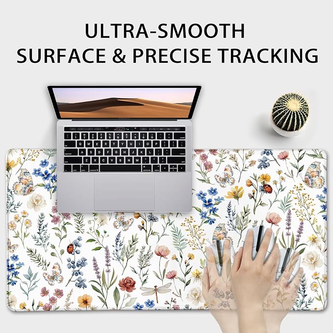 Flower Large Gaming Mouse Pad 31.5"x15.7"｜ Weed Floral Plants XXL Desk Mat - Image 5