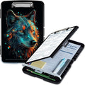 Clipboard with Storage, High Capacity Colorful Wolf Storage Clipboard 9.5x14 by Qindaiwen