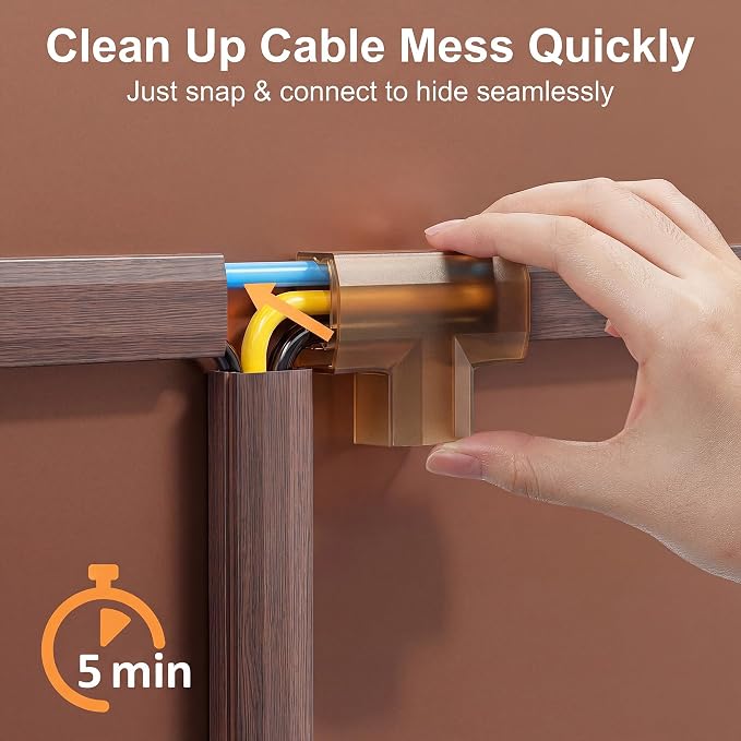 Yecaye TV Cord Hider, 125in Cord Cover, Large Cable Hider, Wire Covers - Image 3