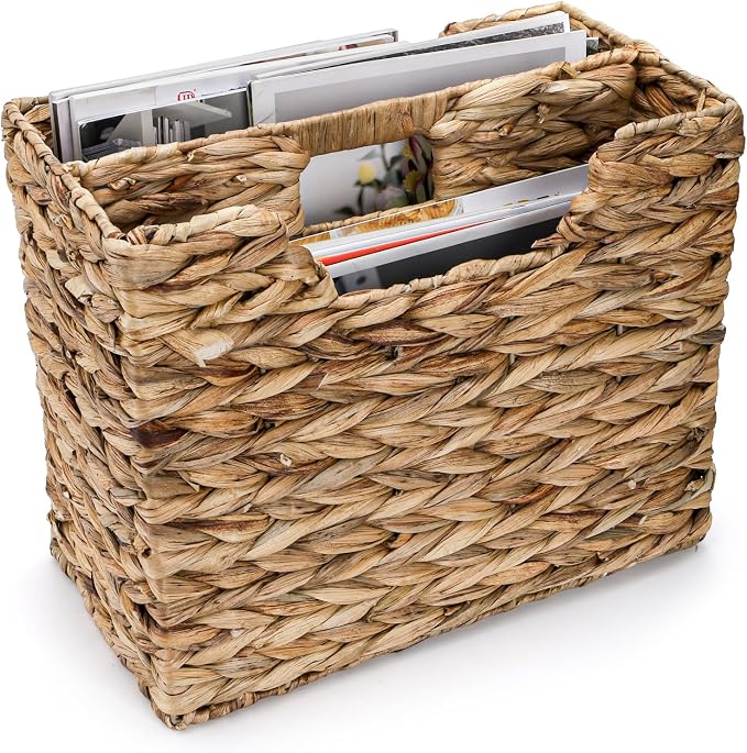 Yesland Hand-Woven Magazine Basket 14.5"x8"x11.75" by Yesland
