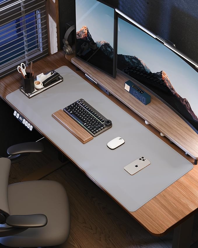 AFIING Leather Desk Pad Protector- 48" x 17" Office Desk Mat, Non-Slip PU - Image 7