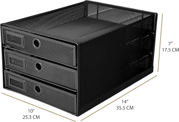 EXERZ Paper Sorter 3 Tier Drawers A4 / Multifunctional Desk Organiser/Letter - Image 3