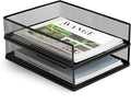 Wire Mesh Letter Trays Paper Tray Desk File Organizer, 2 Pack Stackable Metal by AZFUNN