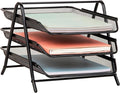 Mind Reader 3-Tier Paper Tray, Desktop Organizer, File Storage, Metal Mesh by MindReader