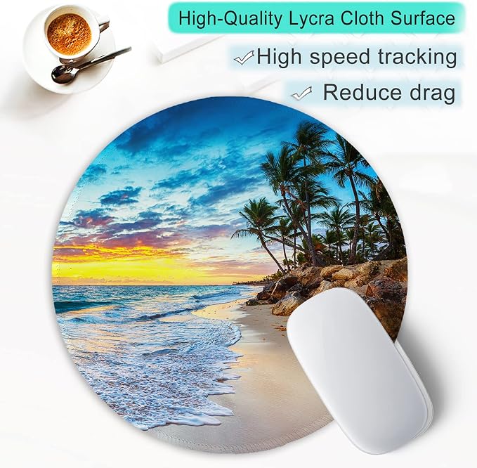 ITNRSIIET Round Mouse Pad with Stitched Edge Premium-Textured Waterproof - Image 6
