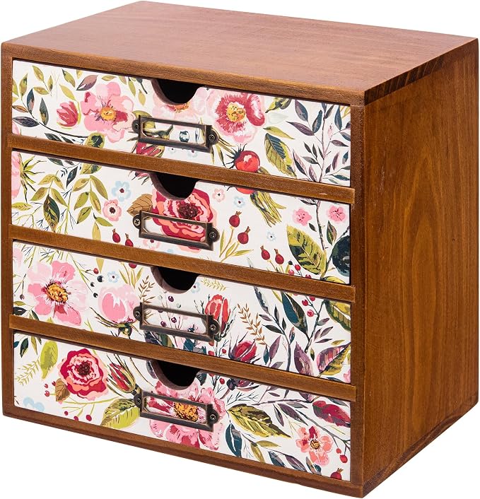 4-Drawer Vintage Desk Wood Storage Box by PrimoSupply