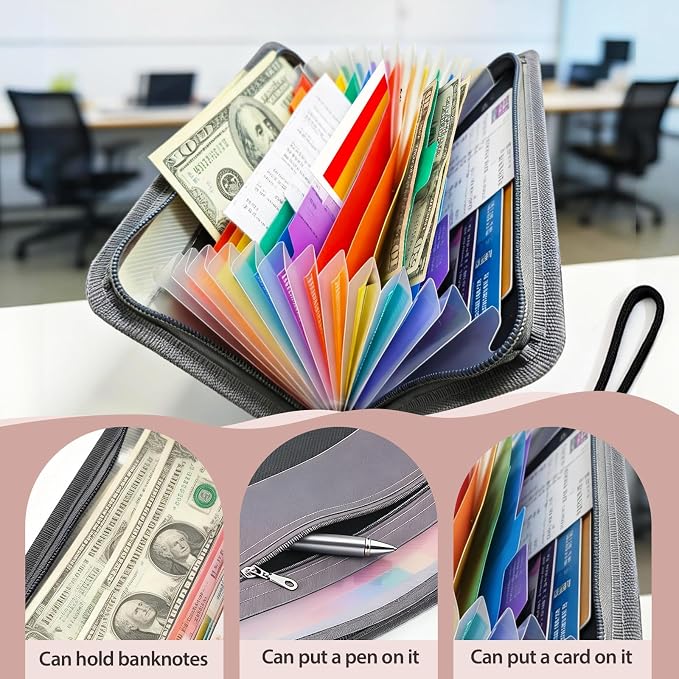 2pcs Portable Receipt Organizer & Coupon Holder, 12 Pockets Accordion Expanding - Image 4