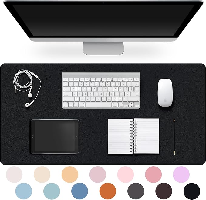 Leather Desk Pad Protector, Non-Slip Desk Pad, on-Slip PU Leather Large Mouse by CADONO