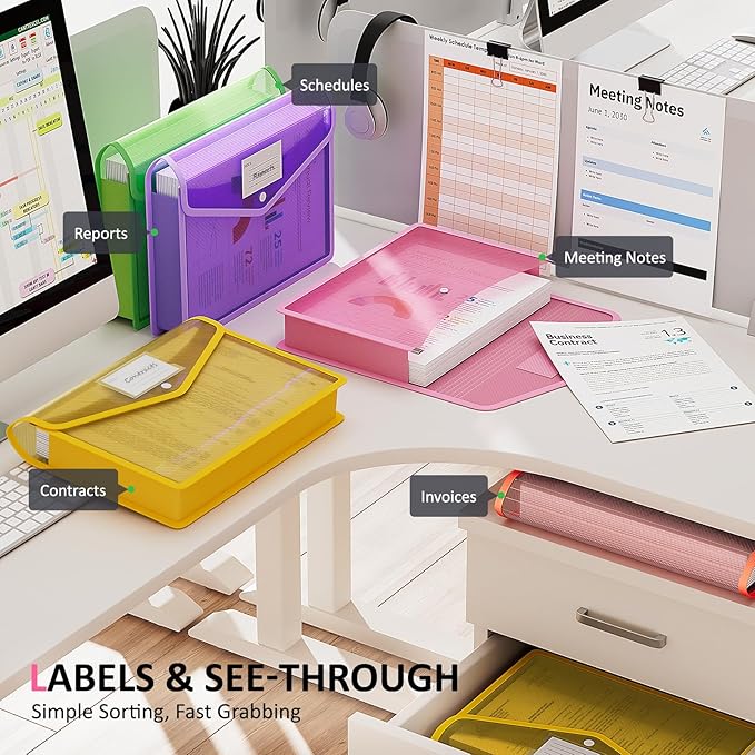 ThinkTex Plastic Expanding File Folders, Transparent Envelopes - Image 4