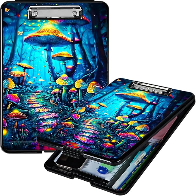 Blue Forest Mushroom A4 Clipboard by Unknown