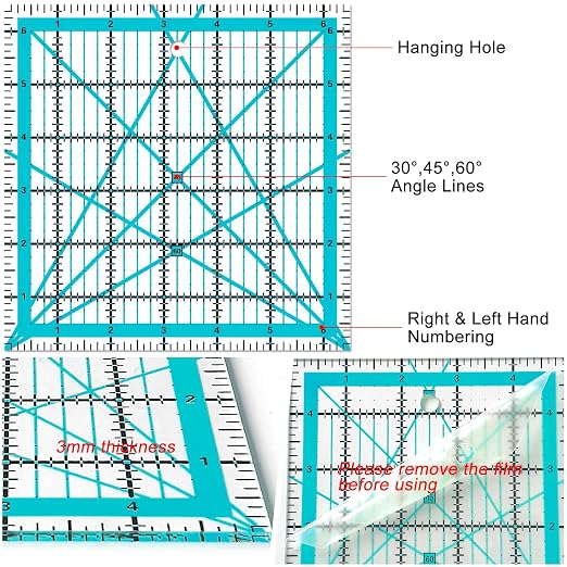 Quilting Rulers 4 Square Ruler Quilting Templates, Quilting Ruler Acrylic Rulers - Image 3