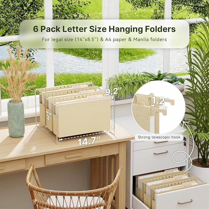 XINGIA Legal Size Hanging File Folders, Expandable 3 Inch File Folders Legal - Image 2