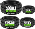 Wire Loom 1/4", 3/4 Inch x 30 FT, Split Wire Loom Tubing Wire Conduit, Cable by YesBes
